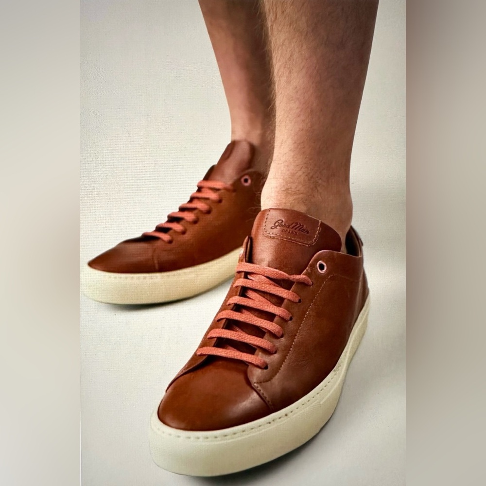 GoodMan Brand Men’s Legend London Vachetta Italian Leather Sneakers Cognac